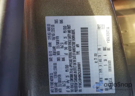 2013 Ford Escape Sel из США, поврежденный, VIN 1FMCU9H96DUD80691